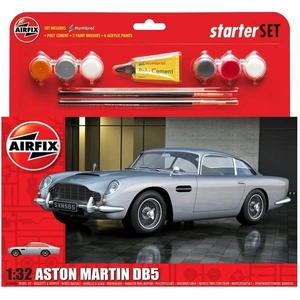 View product details for the Airfix Aston Martin DB5 Silver Medium Starter Set 1:32 - A50089B