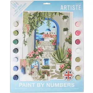 Artiste Paint By Numbers - Mediterranean Dreams - 14 colours, 3 brushes