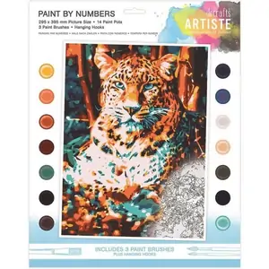 Artiste Paint By Numbers - Resting Leopard - 14 colours, 3 brushes