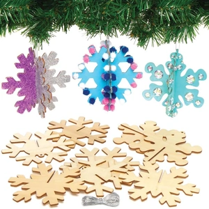 Baker Ross Wooden 3D Snowflakes (Pack of 6)