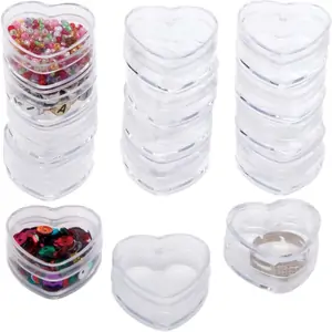 Baker Ross Mini Heart Trinket Pots (Pack of 15) Decoration Craft Kits, Acrylic, Valentines Day Gifts, 3cm x 3cm x 1.5cm