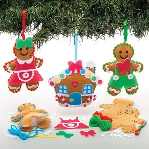 Baker Ross Gingerbread Decoration Sewing Kits (Pack of 3) Christmas Crafts