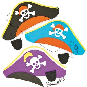 Baker Ross 3 Pirate Hat and Eye-Patch Kits Kids Party Bag Filler