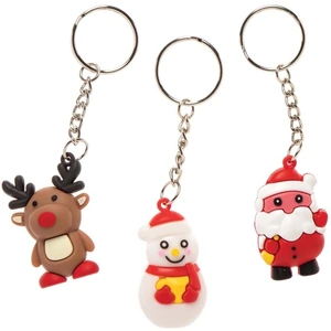 View product details for the Christmas Character Keyrings (Pack of 6)