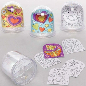 Baker Ross Colour-in Heart Snow Globes (Box of 4) Decoration Craft Kits