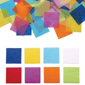 Baker Ross Rainbow Colours Mini Tissue Paper Squares (Pack of 4000) Paper & Card 8 assorted colours - Red, Yellow, Green, Blue, Violet, Orange, Indigo & White