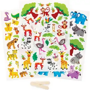 Baker Ross Jungle Animal Rub-On Transfer Stickers (Pack of 120) Christmas Craft Supplies