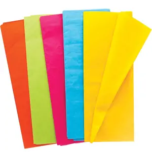 Baker Ross Neon Tissue Paper Value Pack (Pack of 24) Paper & Card 5 neon colours - Yellow, Pink, Orange, Blue & Green