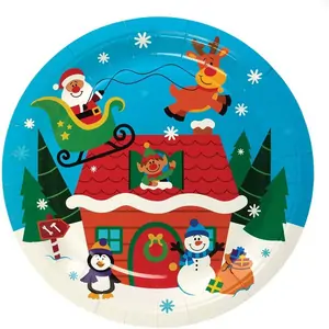 Baker Ross Christmas Party Plates (Pack of 10) Christmas Party Supplies, Disposable Partyware, Paper Plates