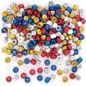 Baker Ross Metallic Beads Value Pack (Pack of 400) Craft Embellishments 5 assorted colours - Gold, Silver, Red, Blue & White