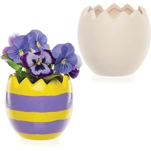 Baker Ross Easter Egg Ceramic Plant Pots (Box of 4)