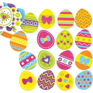 Baker Ross Easter Egg Foam Stickers - 125 Egg Shaped Foam Stickers in 25 Designs. 3.3cm