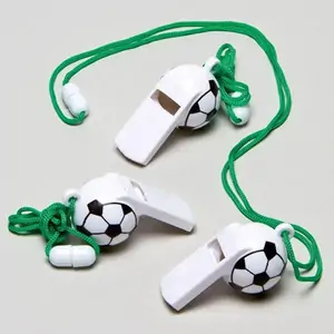Baker Ross Football Whistles (Pack of 6) Pocket Money Toys, Neck Cord Included