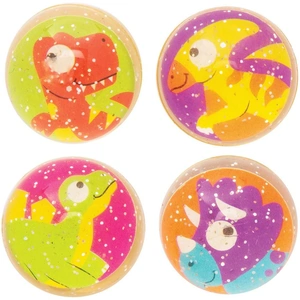 Baker Ross Dinosaur Glitter Bouncy Balls (Pack of 10) Pocket Money Toys