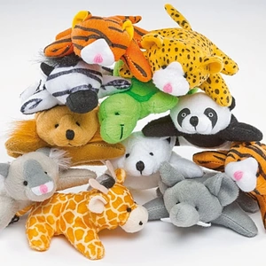 Baker Ross Mini Animal Plush Soft Toys (Pack of 10) Soft & Sensory Toys