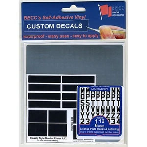 Becc Flags Classic Sliver Number Plates Sets - Classic Silver 6mm Set - NUMCS6
