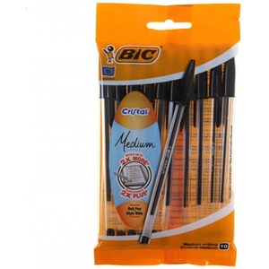 View product details for the Bic Cristal Original Ball Point Pen Pack of 10 - Black