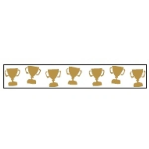 Celebrate Satin Trophy Cup Ribbon Gold/White