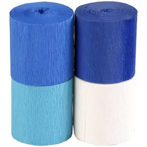 Clairefontaine Pack of 4 Crepe Paper 5cm x 10metre - Blue Assorted Colours