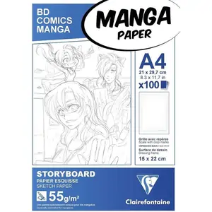Clairefontaine Manga Storyboard Pad A4 - 100 Sheets - Simple 55 gsm