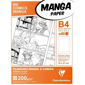 Clairefontaine Manga Comic Pack B4 - 40 Sheets - 6 Grid 200 gsm