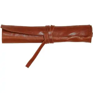 Clairefontaine Flying Spirit Leather Pencil Case Roll - Brown