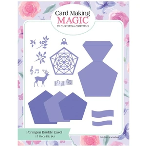 Craft Stash Card Making Magic Die Set Pentagon Bauble Easel Set of 15 | Seasonal Easels Collection