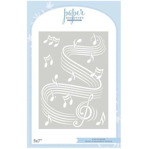 Craft Stash Paper Discovery 5in x 7in Stencil Music & Movement | Lost In Music Collection