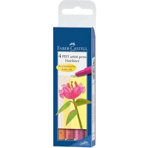 Craft Stash Faber Castell PITT Artist Pen Fineliner in Wallet Warm Colours | Set of 4