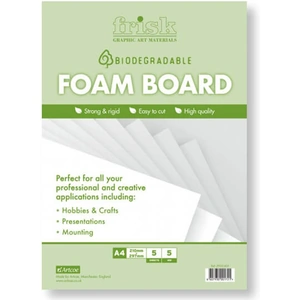 Frisk Bio-degradable White Foamboard A4 5mm Pack of 5
