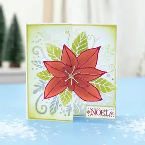 Gemini Half Create a Card Die - Joyous Poinsettia