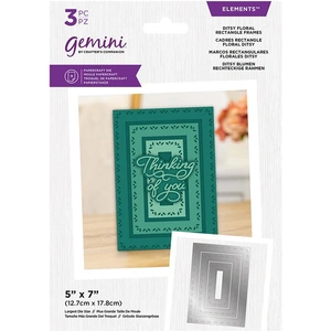 Gemini Elements Nesting Frame Die - Ditsy Floral Rectangle
