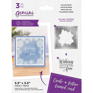 Gemini Christmas Decorative Frame Stamp and Die - Falling Snow