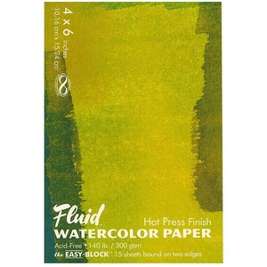 Global Art Supplies Fluid Watercolour Block Hot Pressed 300gsm 6 x 4