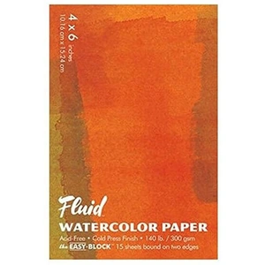 Global Art Supplies Fluid Watercolour Block Cold Pressed 300gsm 6 inch x 4 inch