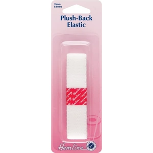 Hemline Plush Back Elastic White
