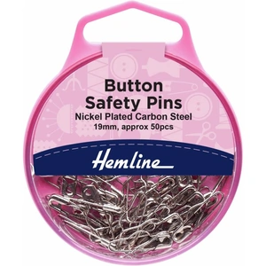 Hemline Button Safety Pins Silver