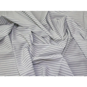 Lady McElroy Stretch Woven Shirting Fabric Blue & White