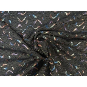 Lady McElroy Lurex Lace Fabric Black Multi