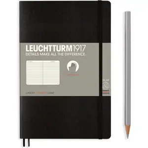 Leuchtturm1917 Softcover Notebook Ruled Black B6+