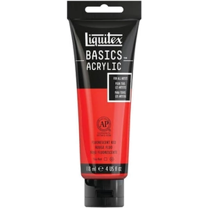 Liquitex Basics Acrylic Colour Paint 118ml - Fluorescent Red