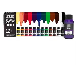 Liquitex Basics Fluid Acrylic 118ml Assorted Colours Set of 12