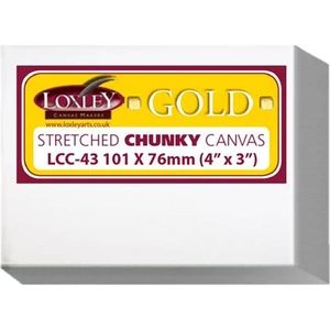 View product details for the Loxley Gold Chunky Triple Primed Cotton Stretched Canvas 4inch x 3inch (Box of 10)