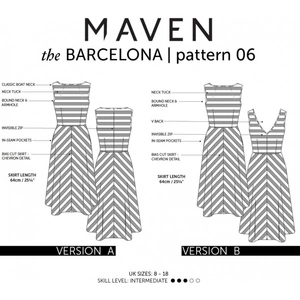 Maven Patterns Paper Sewing Pattern Barcelona Dress