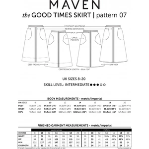 Maven Patterns Paper Sewing Pattern Good Times Skirt