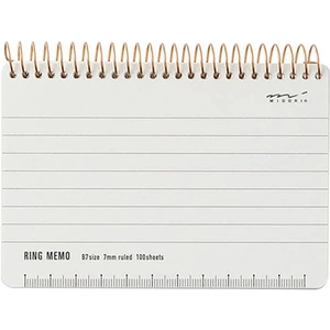 Midori Ring Memo Notebook B7 Basic White