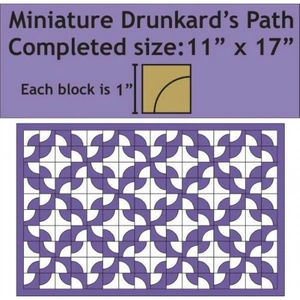 Paper Pieces EPP Quilting Pattern Miniature Drunkards Path Wall Hanging