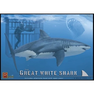 View product details for the Pegasus Great White Shark and Diver in Cage Kit