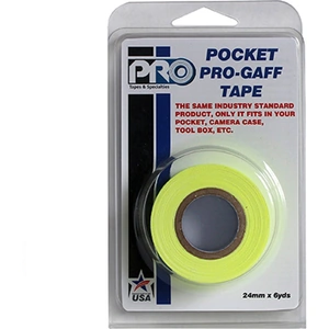 Pro Pocket Gaff Matt Fluorescent Cloth Tape 25mm x 5.4m Fluorescent Yellow