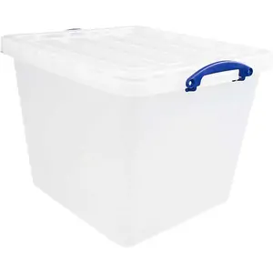 Really Useful Box 60L Nestable with Lid Clear
